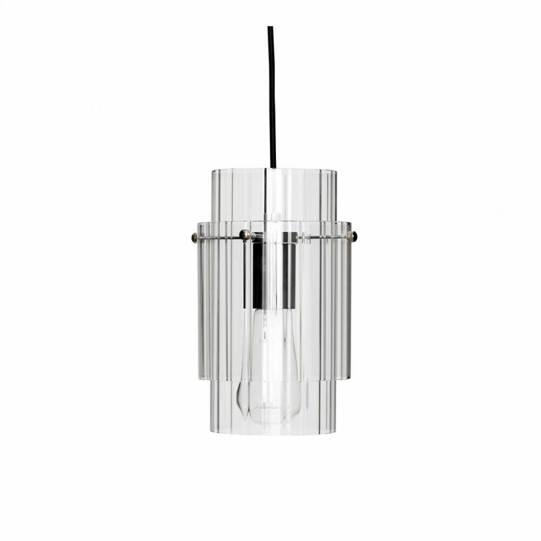 boezem Verwacht het ik heb dorst Hübsch Interior hanglamp 'Ripple' van glas en metaal, Ø14cm